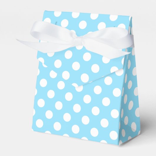 Witte haarpunten op bleek blauw bedankdoosjes (Voorkant Zijde)