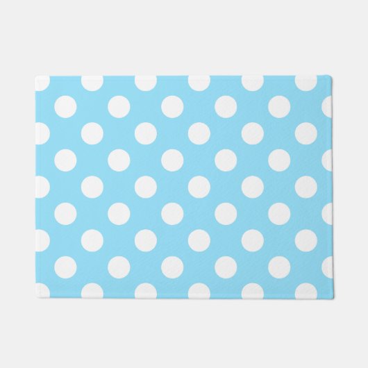 Witte haarpunten op bleek blauw deurmat (Voorkant)