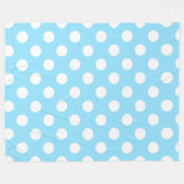 Witte haarpunten op bleek blauw fleece deken (Voorkant (Horizontaal))