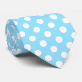 Witte haarpunten op bleek blauw stropdas (Opgerold)