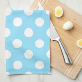 Witte haarpunten op bleek blauw theedoek (Quarter Fold)