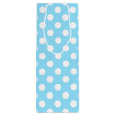 Witte haarpunten op bleek blauw wijn cadeautas (Achterkant)