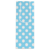 Witte haarpunten op bleek blauw wijn cadeautas (Voorkant)
