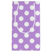 Witte haarpunten op lila klein cadeauzakje (Voorkant)