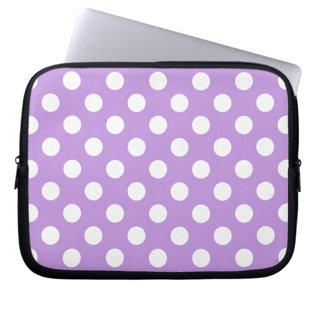 Witte haarpunten op lila laptop sleeve (Voorkant)