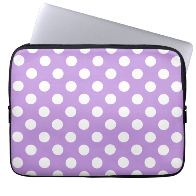 Witte haarpunten op lila laptop sleeve (Voorkant)