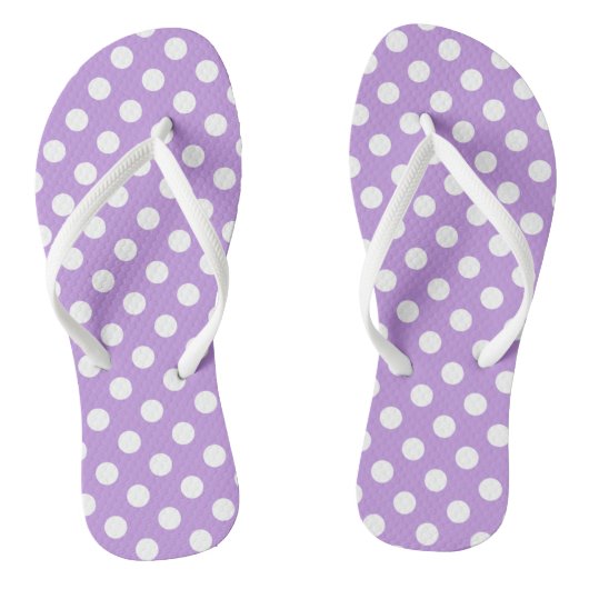 Witte haarpunten op lila teenslippers (Voetbed)