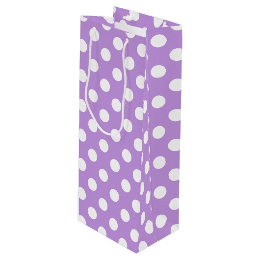 Witte haarpunten op lila wijn cadeautas (Voorkant Gekanteld)