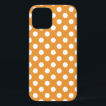 Witte haarvlekken op ambergeel iPhone 12 hoesje<br><div class="desc">Witte haarvlekken op ambergeel</div>