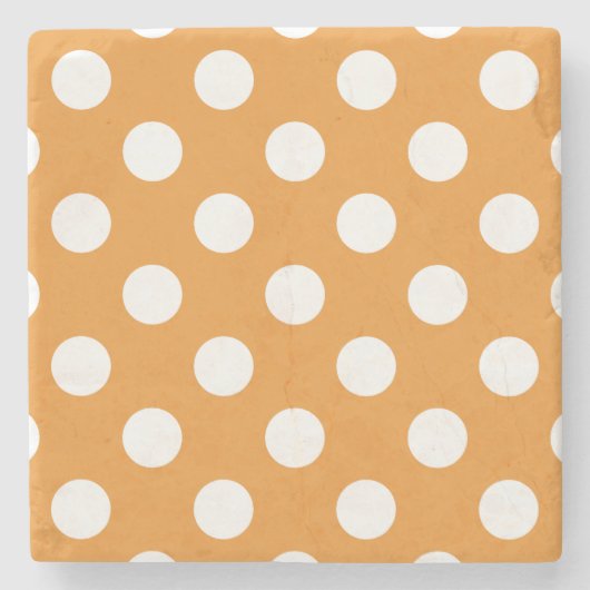 Witte haarvlekken op ambergeel stenen onderzetter (Voorkant)
