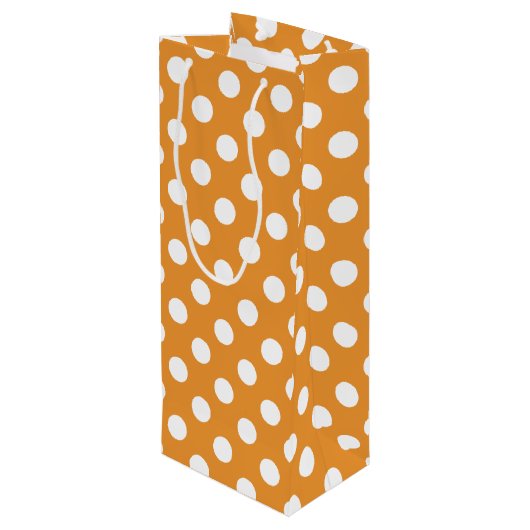 Witte haarvlekken op ambergeel wijn cadeautas (Achterkant Gekanteld)