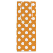 Witte haarvlekken op ambergeel wijn cadeautas (Achterkant)