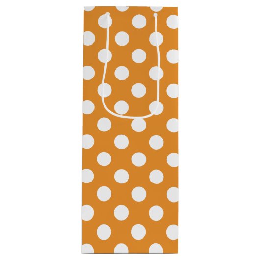 Witte haarvlekken op ambergeel wijn cadeautas (Voorkant)