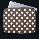 Witte haarvlekken op bruin laptop sleeve<br><div class="desc">Witte haarvlekken op bruin</div>
