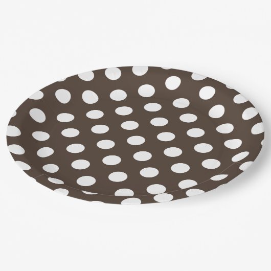 Witte haarvlekken op bruin papieren bordje (Gekanteld)