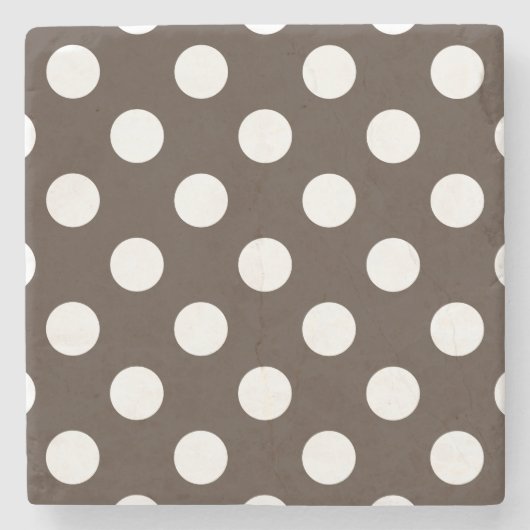 Witte haarvlekken op bruin stenen onderzetter (Voorkant)