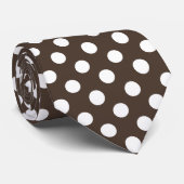 Witte haarvlekken op bruin stropdas (Opgerold)