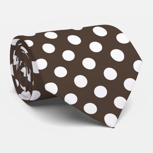 Witte haarvlekken op bruin stropdas (Opgerold)