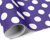 Witte haarvlekken op donkerblauw cadeaupapier (Rol Hoek)