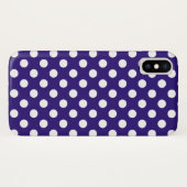 Witte haarvlekken op donkerblauw Case-Mate iPhone case (Achterkant (horizontaal))