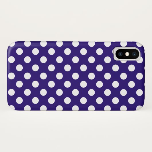 Witte haarvlekken op donkerblauw Case-Mate iPhone case (Achterkant (horizontaal))