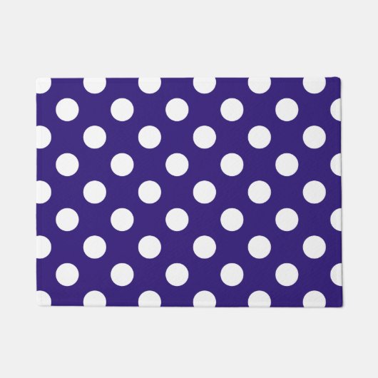 Witte haarvlekken op donkerblauw deurmat (Voorkant)