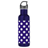 Witte haarvlekken op donkerblauw waterfles (Voorkant)