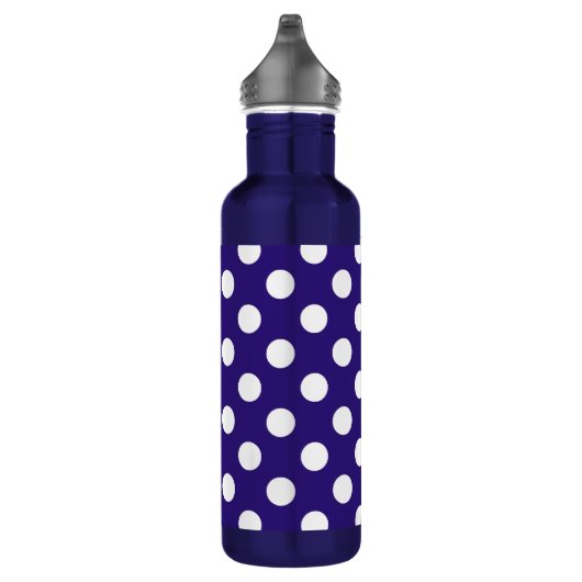 Witte haarvlekken op donkerblauw waterfles (Rechts)