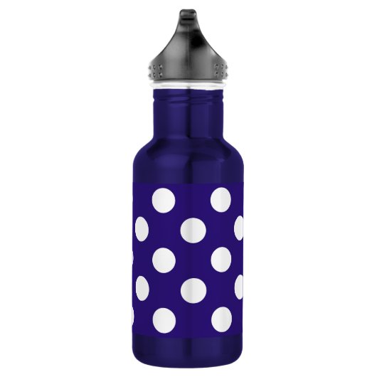 Witte haarvlekken op donkerblauw waterfles (Rechts)