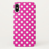 Witte haarvlekken op fuchsia Case-Mate iPhone case (Achterkant)