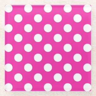 Witte haarvlekken op fuchsia glazen onderzetter