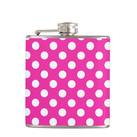 Witte haarvlekken op fuchsia heupfles (Voorkant)