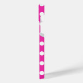 Witte haarvlekken op fuchsia iPhone hoesje (Linkerkant)