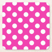 Witte haarvlekken op fuchsia kartonnen onderzetters (Voorkant)