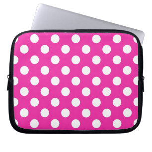 Witte haarvlekken op fuchsia laptop sleeve