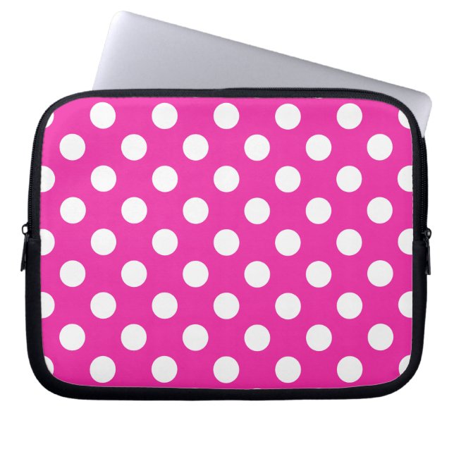 Witte haarvlekken op fuchsia laptop sleeve (Voorkant)