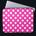 Witte haarvlekken op fuchsia laptop sleeve<br><div class="desc">Witte haarvlekken op fuchsia</div>