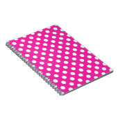 Witte haarvlekken op fuchsia notitieboek (Rechterzijde)