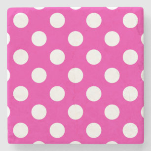 Witte haarvlekken op fuchsia stenen onderzetter