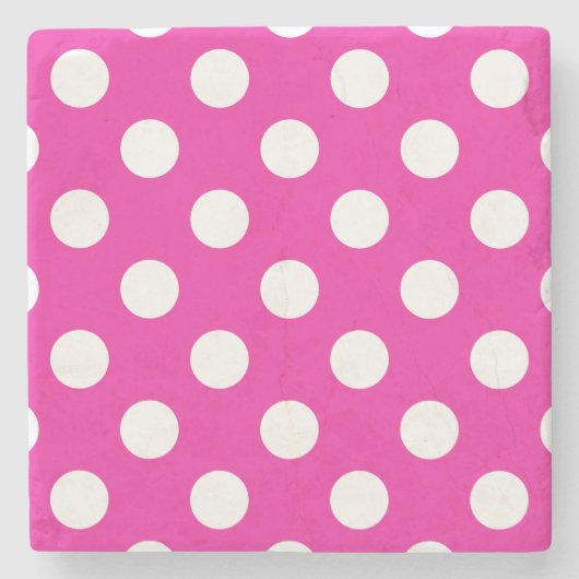 Witte haarvlekken op fuchsia stenen onderzetter (Voorkant)