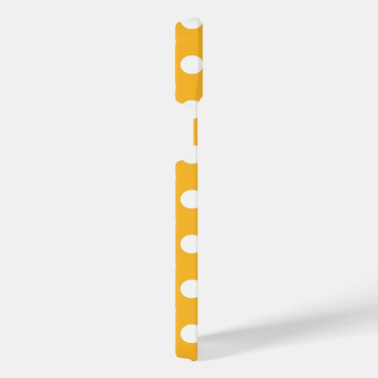 Witte haarvlekken op geel iPhone hoesje (Rechterkant)