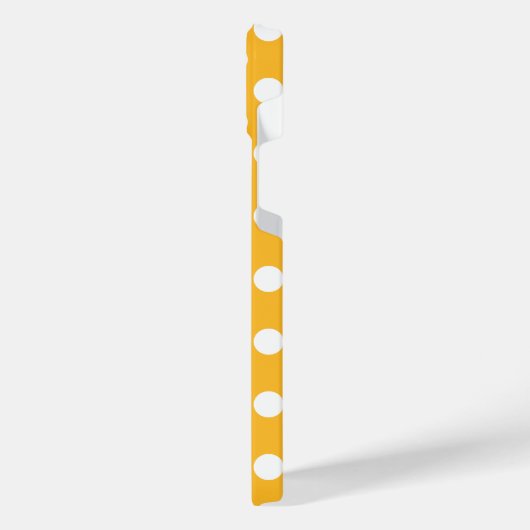 Witte haarvlekken op geel iPhone hoesje (Linkerkant)