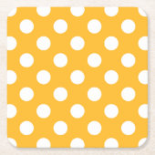 Witte haarvlekken op geel kartonnen onderzetters (Voorkant)