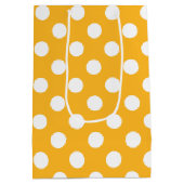 Witte haarvlekken op geel medium cadeauzakje (Achterkant)