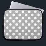 Witte haarvlekken op grijs laptop sleeve<br><div class="desc">Witte haarvlekken op grijs</div>