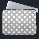 Witte haarvlekken op grijs laptop sleeve<br><div class="desc">Witte haarvlekken op grijs</div>