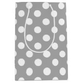 Witte haarvlekken op grijs medium cadeauzakje (Voorkant)