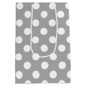 Witte haarvlekken op grijs medium cadeauzakje (Achterkant)