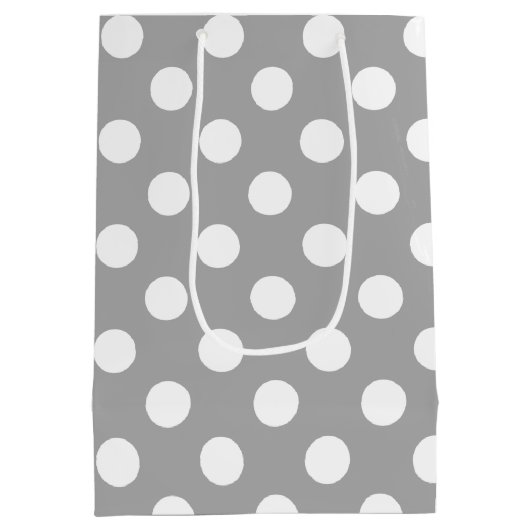 Witte haarvlekken op grijs medium cadeauzakje (Achterkant)