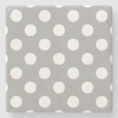 Witte haarvlekken op grijs stenen onderzetter (Voorkant)